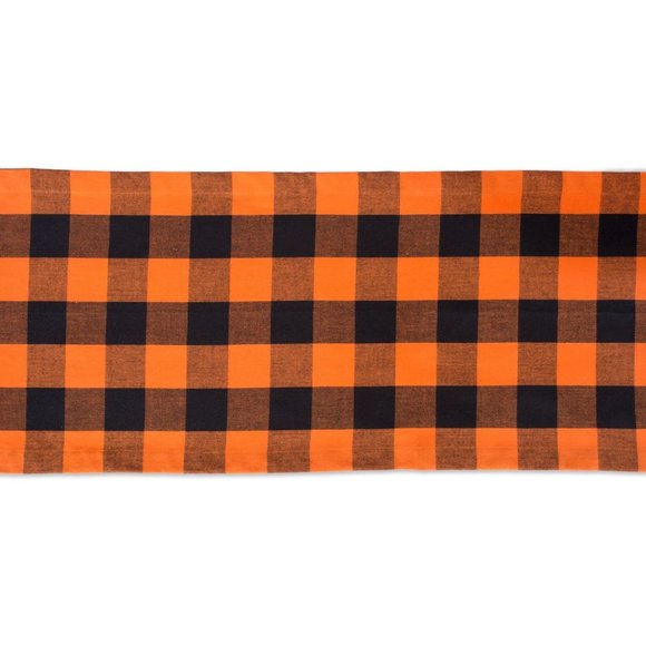Buffalo Check Collection Classic Farmhouse Table 14x108 Orange Black - Picture 3 of 7